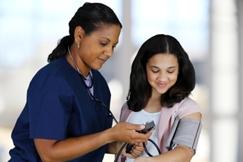 Nurse caring for a patient